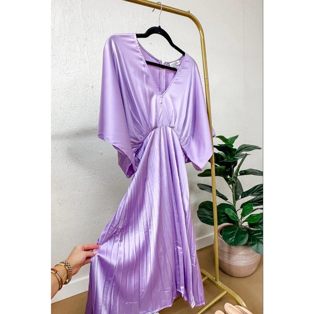 She And Shy Lilac Kimono Midi Dress